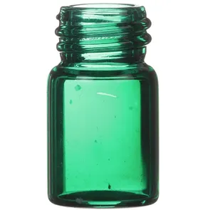 0.625 DRAM GREEN GLASS ROUND VIAL 13-425 NECK FINISH