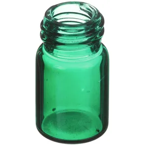 0.625 DRAM GREEN GLASS ROUND VIAL 13-425 NECK FINISH