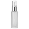 1 OZ FROSTED CLEAR GLASS CYLINDER BOTTLE 20-410 SILVER/NATURAL FINE MIST SPRAYER