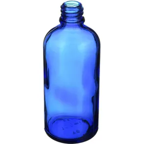 00 ML BLUE GLASS ROUND DROPPER BOTTLE 18MM NECK FINISH