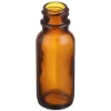 0.5 OZ AMBER GLASS BOSTON ROUND BOTTLE 18-400 NECK FINISH