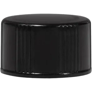 BLACK CONTINUOUS THREAD LINED PHENOLIC PLASTIC CLOSURE - TRI-FOIL LINER