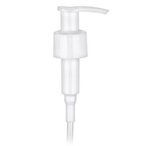 24-410 WHITE PP PLASTIC LOTION PUMP WITH SMOOTH SKIRT - 6.41" DIP TUBE