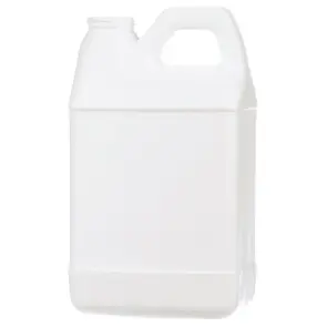 64 OZ WHITE HDPE PLASTIC HANDLED OBLONG F-STYLE JUG 38-400 NECK FINISH