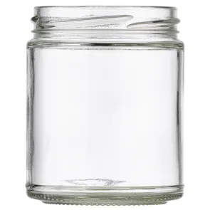 9 OZ CLEAR GLASS STRAIGHT SIDE JAR 70-2030 LUG NECK FINISH