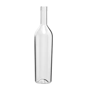 750 ML CLEAR GLASS ROUND PINE BOTTLE 18.5 MM BAR TOP NECK FINISH