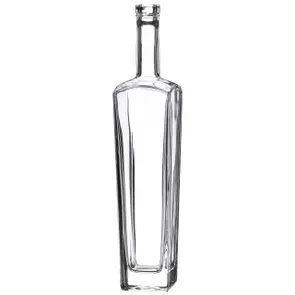 750 ML CLEAR GLASS SQUARE NEW YORKER LIQUOR BOTTLE