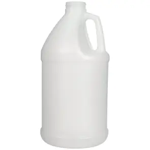 64 oz Natural HDPE Plastic Handled Industrial Round Jug 38-400 Neck Finish