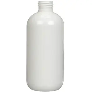 8 OZ WHITE PET PLASTIC BOSTON ROUND BOTTLE 24-410 NECK FINISH