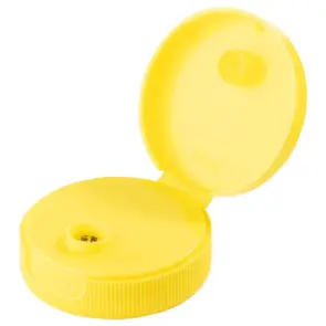 38-400 YELLOW PP PLASTIC FLIP TOP DISPENSING LINED CLOSURE - PLAIN PS-22 LINER