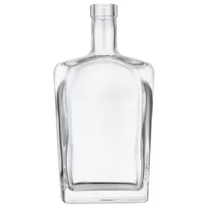 750 ML CLEAR GLASS OBLONG TAPERED NEW AMSTERDAM LIQUOR BOTTLE 21.5 MM BAR TOP NECK FINISH