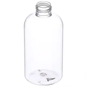 8 OZ CLEAR PET SQUAT BOSTON ROUND BOTTLE 24-410 NECK FINISH