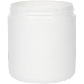 19 OZ WHITE HDPE PLASTIC ROUND JAR - 89-400 NECK FINISH