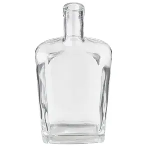 750 ML CLEAR GLASS OBLONG TAPERED NEW AMSTERDAM LIQUOR BOTTLE 21.5 MM BAR TOP NECK FINISH