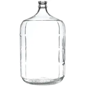 5 GALLON CLEAR GLASS ITALIAN CARBOY 30 MM CORK NECK FINISH