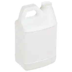 64 OZ WHITE HDPE PLASTIC HANDLED OBLONG F-STYLE JUG 38-400 NECK FINISH