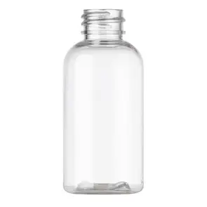 2 OZ CLEAR PET PLASTIC BOSTON ROUND BOTTLE 20-410 NECK FINISH