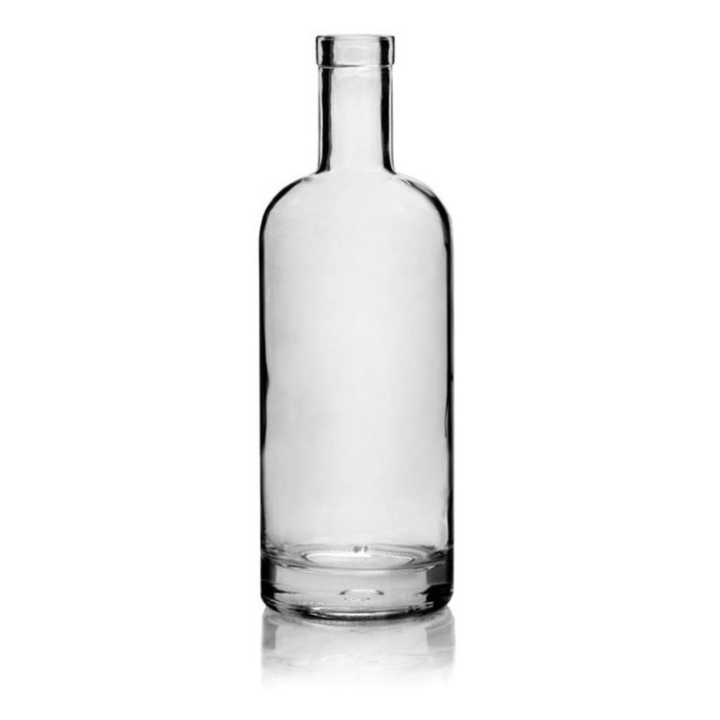 750 ML LIQUOR BOTTLE 21.5 MM NECK FINISH CLEAR GLASS NORDIC