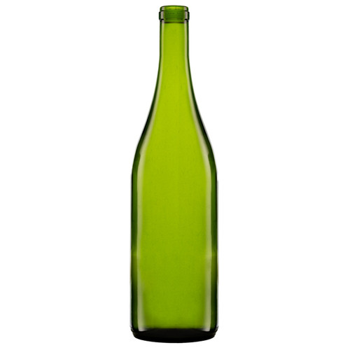 750 ml Champgane Green Glass Burgundy Wine Bottles, Cork Finish