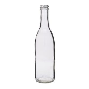 375 ml Clear Glass Composite Flat Bottom Wine Bottles, Screw Top Finish