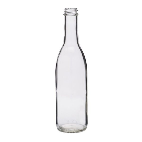 375 ml Clear Glass Composite Flat Bottom Wine Bottles, Screw Top Finish