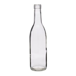 375 ml Clear Glass Composite Flat Bottom Wine Bottles, Cork Finish