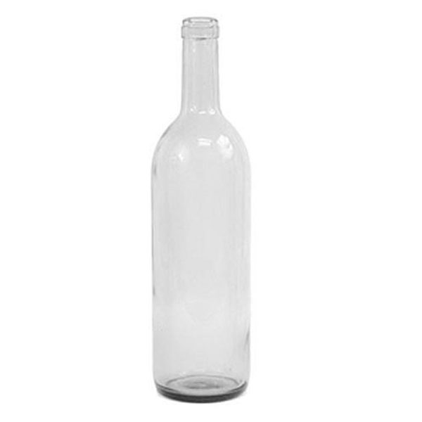 750 ml Flint Glass Composite Flat Bottom Wine Bottles, Cork Finish