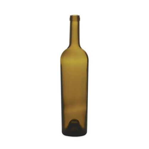 750 ml Antique Green Glass Tapered Claret Wine Bottle, Cork Finish