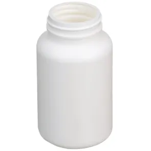 225 cc White HDPE Plastic Packer Bottle 45-400 Neck Finish