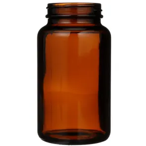 300 cc Amber Glass Round Packer Bottle 53-400 Neck Finish