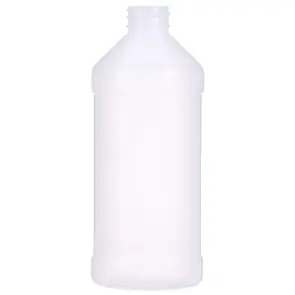 16 oz Natural HDPE Plastic Modern Round Bottle - 28-410 Neck Finish